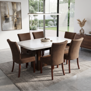 Comedor Radau Resina Blanco Puntos Grises